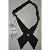Nodykka Tie for Men Women,Nodykka Pre Tied Adjustable Cross Tie Criss-Cross Bowtie for Girl Boy - Black